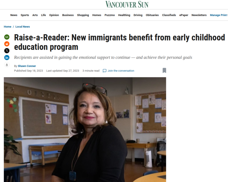 Raise-a-Reader: New immigrants benefit from early childhood education program